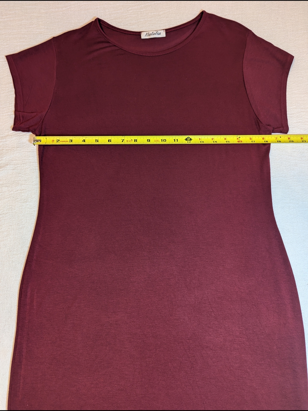 Natalia  Wine Short-Sleeve Midi Dress - Picture 7 of 9
